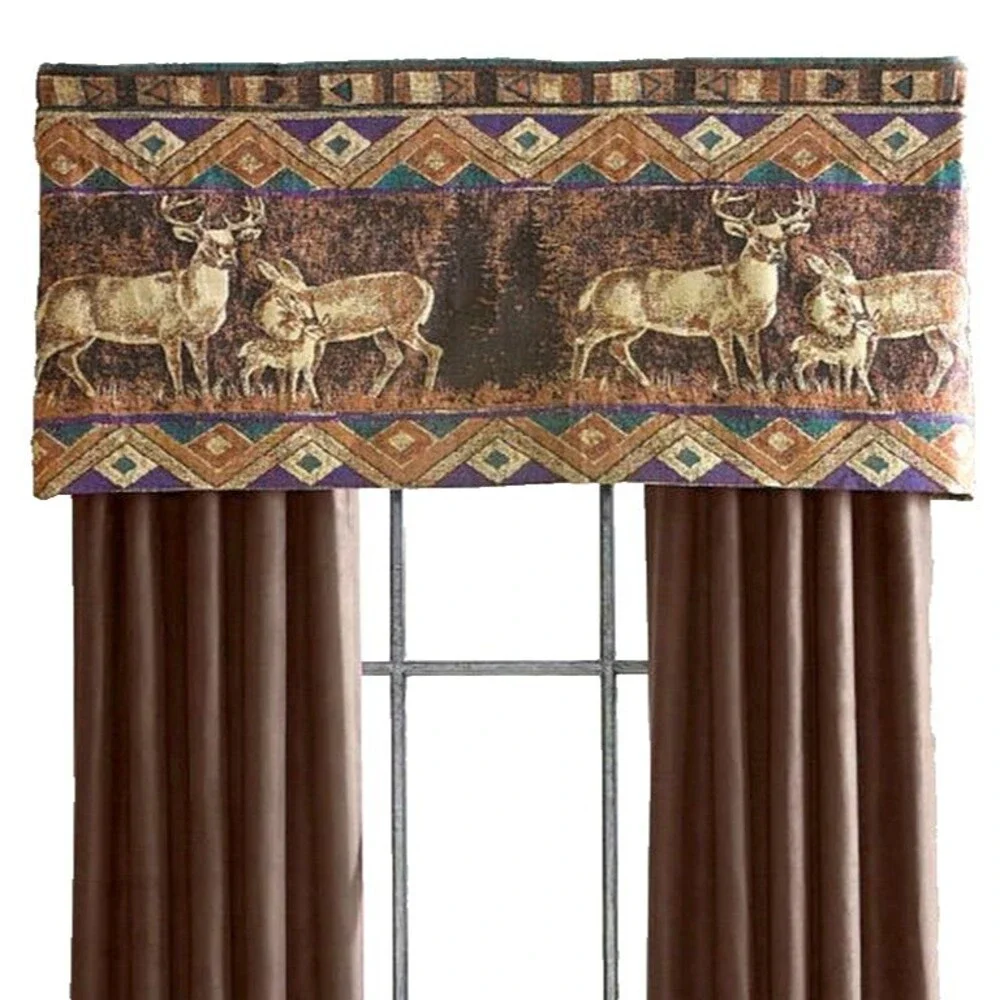 Croscill Deer Tailored Valance Chippewa Cabin Hunting Camp Lodge 54